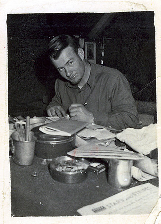 JR Bradley writing home from Korean War