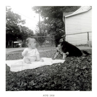 Connie Christine Bradley - 7 months old with Tinkerbell that killed the skunk that bit Barbara Carol Bradley 2