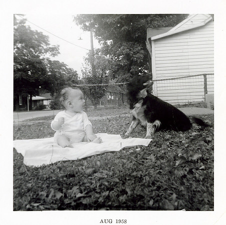 Connie Christine Bradley - 7 months old with Tinkerbell that killed the skunk that bit Barbara Carol Bradley 2